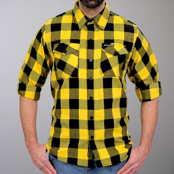 Hot Leathers FLM2014 Men s Gold and Black Flannel Long Sleeve Shirt Discount - Image 4