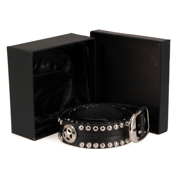 Milwaukee Leather MP7131 Men s Chrome Studded & Star Emblem Black Leather Belt w  Interchangeable Buckle -1.5 in Wide Online Hot Sale - Image 2