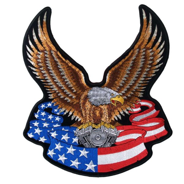 Hot Leathers Eagle and Flag 10  Patch PPA1097 Supply