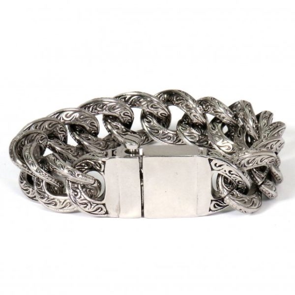 Hot Leathers JWB6204 Ornate Chain Large Links Bracelet Online now - Image 2