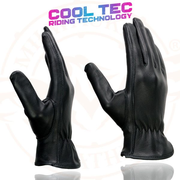 Milwaukee Leather MG7797 Women s Black Leather Motorcycle Rider Unlined Gloves w  Cool-Tec Leather Treatement Online - Image 4