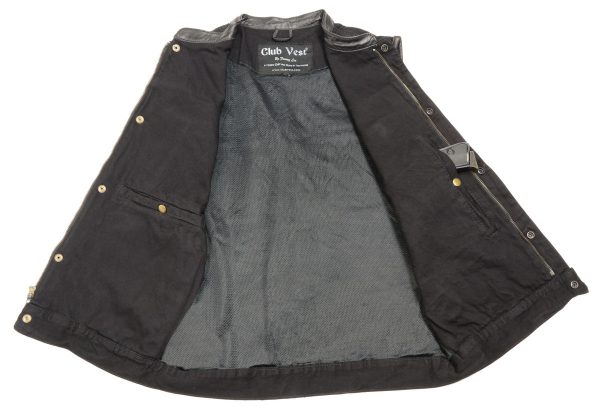 Club Vest CVM3000 Men s Classic Blue Denim Vest with Dual Front Closure Cheap - Image 4