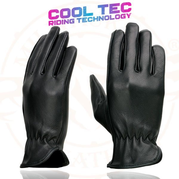 Milwaukee Leather MG7797 Women s Black Leather Motorcycle Rider Unlined Gloves w  Cool-Tec Leather Treatement Online - Image 5